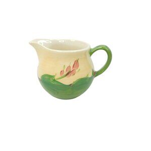 Gail Pittman Laurel Leaf Creamer Vintage 1998 Signed Pottery Rare Floral Pattern